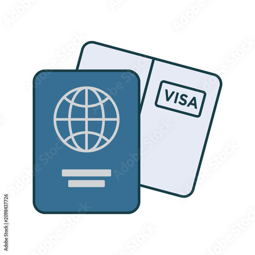 Passport and visa design illustration