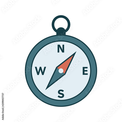 Flat a compass design illustration