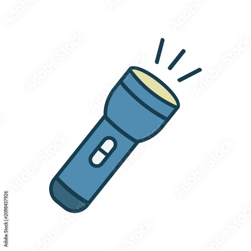 Illustration of a blue flashlight