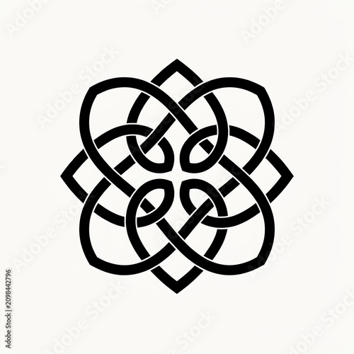Intricate black celtic knot design pattern