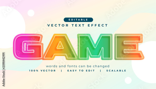 Foto colorful game text effect in modern style
