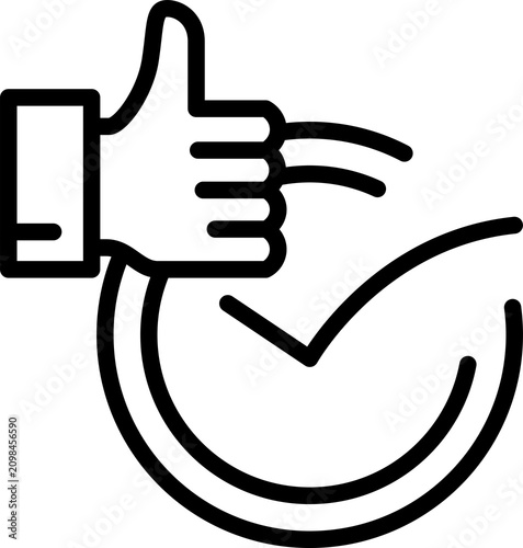Hand giving thumbs up on smartphone like button. Positive feedback icon for social media approval and digital engagement. PNG isolated on transparent background