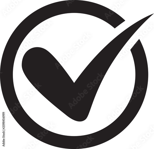 Checkmark icon for approval and success. Isolated verification symbol on transparent background for design projects. PNG
