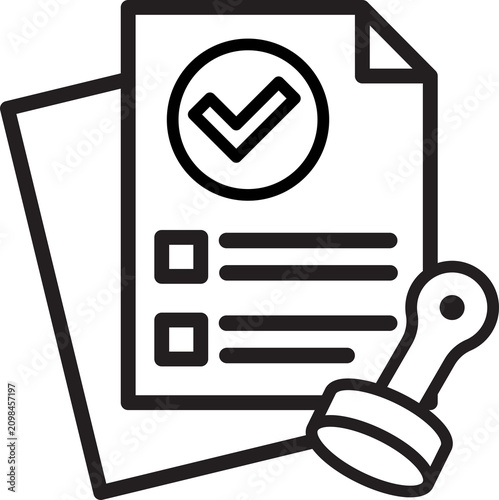 Checklist approval confirmation icon with key unlocking. Isolated verification symbol for business compliance and secure access. PNG isolated on transparent background