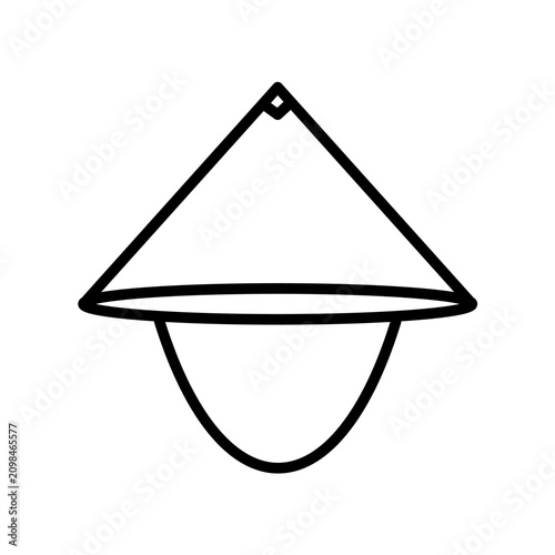 Schilderij op canvas Straw Farmer Hat Protection Icon Vector