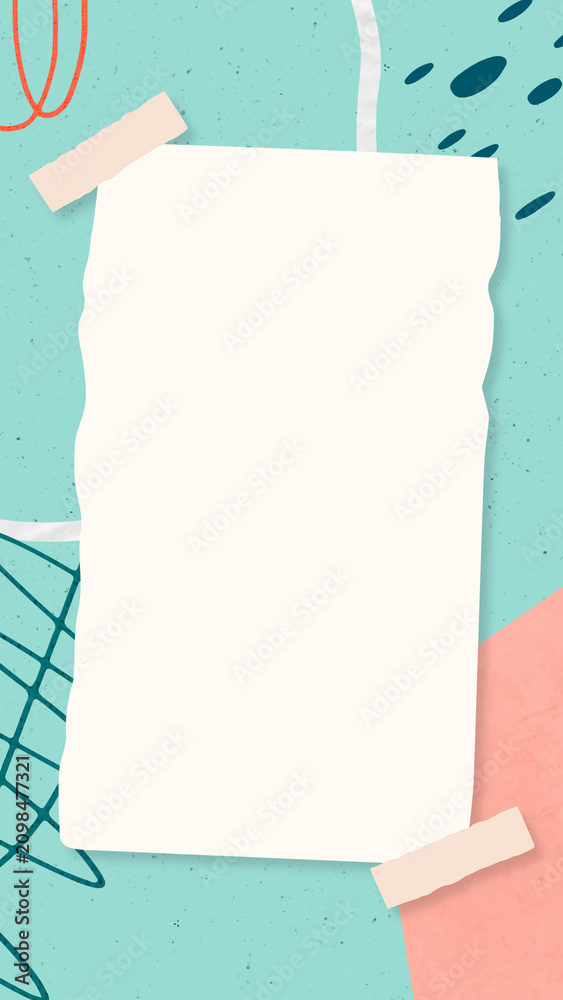 Obraz premium Notepaper colorful memphis iPhone wallpaper