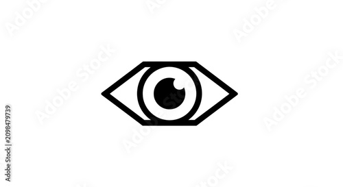 Foto Black and white eye icon symbol.