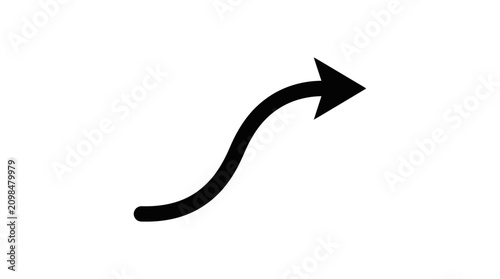 Obraz na płótnie Black Arrow Pointing Rightward Direction.