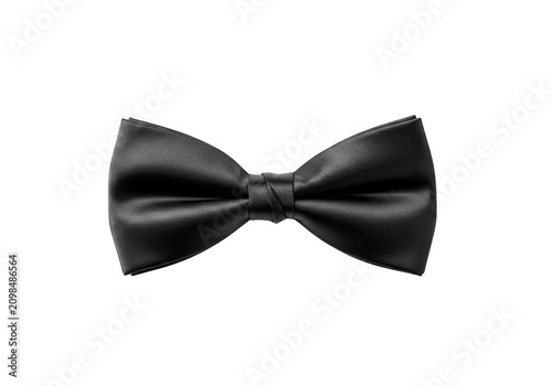 Elegant black bow tie for formal men clothing isolated on transparent background