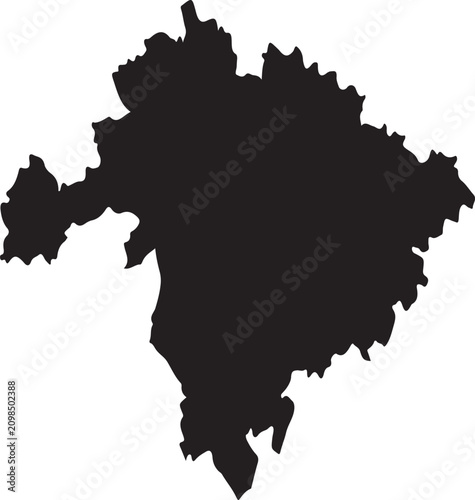 Foto Black silhouette map of Cantabria Spain a simple vector graphic for travel and r