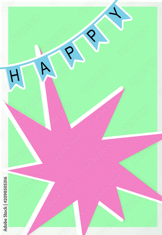 Fototapeta premium Celebration at happy birthday party with colorful decorations and festive banner