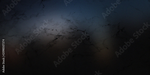 Foto Dark abstract smoke swirls with blue light emanating from top center of digital canvas