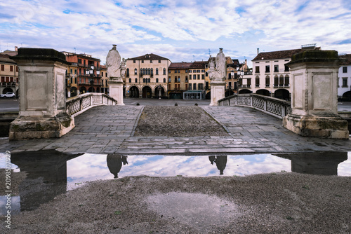 Bridge over Canal at Prato della Valle after Morning Storm, Padua, Italy