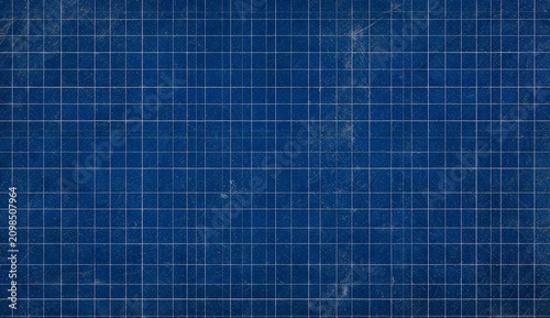 A vintage faded blueprint paper surface with precise white grid lines, suitable for technical design, drafting or background use.
