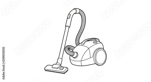 Bild auf Leinwand Vacuum Cleaner Line Drawing Illustration.