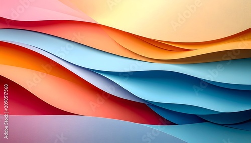 Fondo abstracto de capas onduladas en tonos vivos con diseño moderno, colorido y dinámico