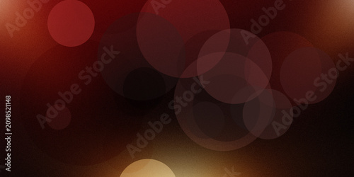 Foto Dark moody background with circular bokeh lights and glowing red ambient light flares