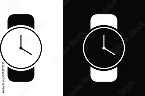 Photos Black and white Wristwatch icon collection