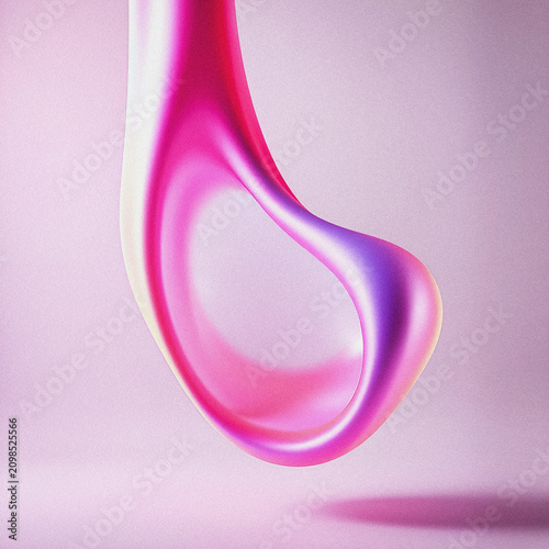 Vászonkép Vibrant pink and purple  vivid liquid gradient floating in mid-air on light purp