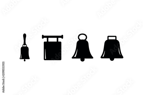 Cowbell Silhouette Collection Minimal Black Farm Music Icons