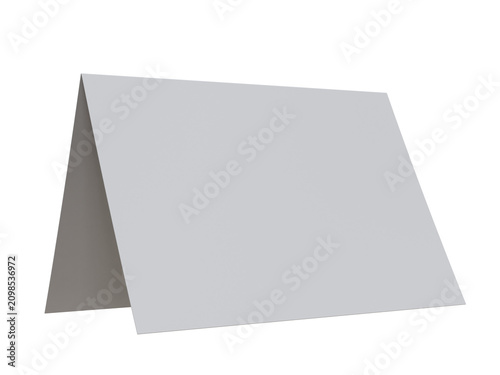 Open Leaflet or bi fold folded brochure mockup isolated on a background. Template for presentation branding, corporate identity, print design, advertising, marketing, brochure, flyer, invitation card