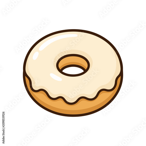 Flat Glazed Donut Icon