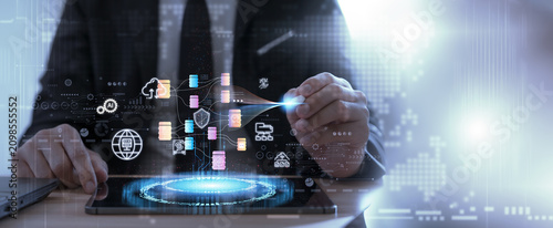 big data analysis and global network connectivity extending from core data centers.