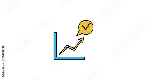 Increasing Trend with Check Mark Success.