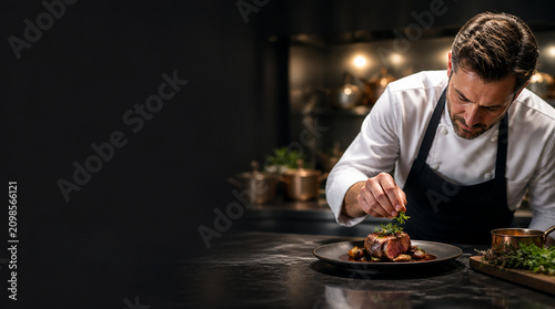 Chef Preparing Gourmet Dish
