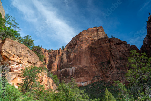 Scenic Sandstone Cliffs and Canyon Landscape in Zion National Park, Utah