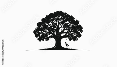Εκτύπωση καμβά Large Tree With Branches And Leaves.