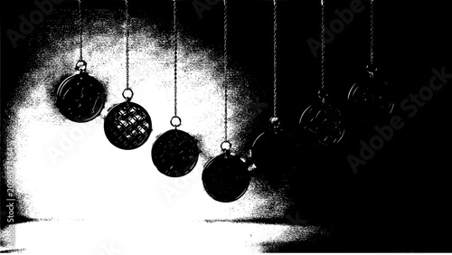 Obraz na plátne Abstract swinging pendulum orbs graphic design element with pendulum, swinging