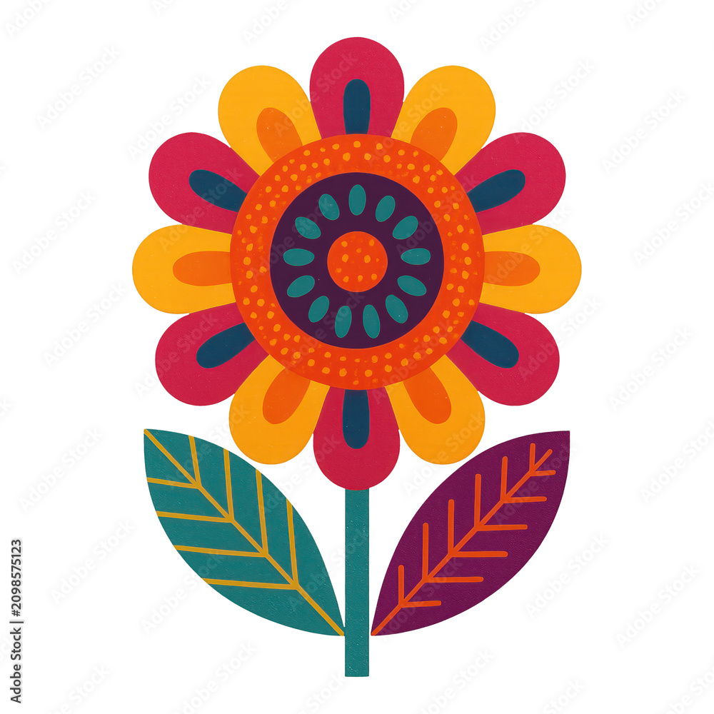 Obraz premium PNG Colorful abstract floral illustration.