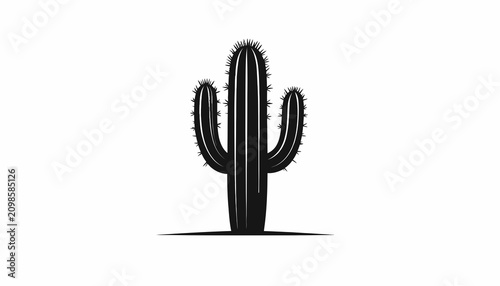 Black silhouette of a cactus plant.