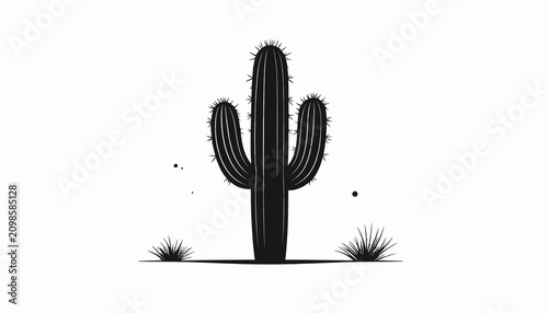 Photos Cactus plant in desert landscape.