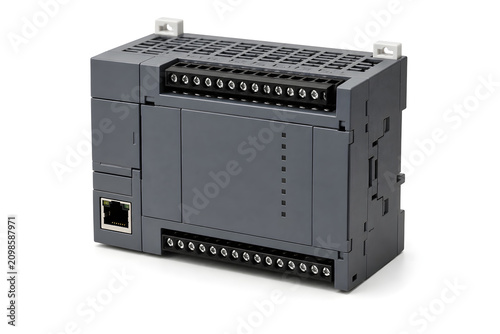 Programmable Logic Controller (PLC) Isolated on White Background