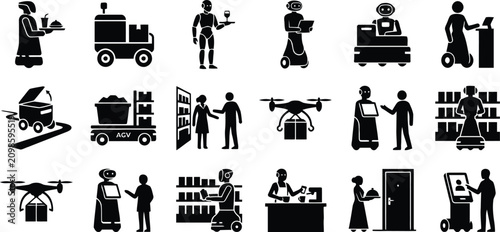Fotografía Modern warehouse automation and robotics workflow