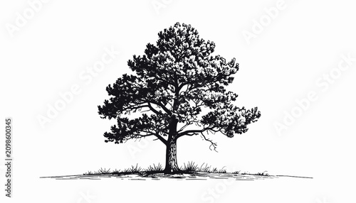 Large tree with dense foliage standing.