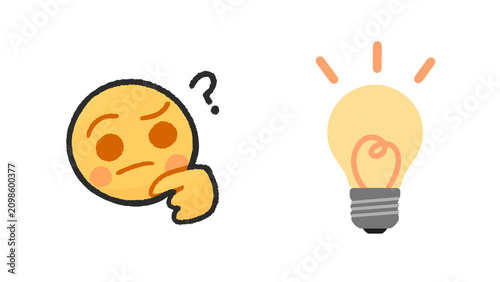 Minimal thinking icon isolated on transparent background. Modern PNG symbol for ideas, brainstorming, problem solving, UI, apps, websites and creative graphic design projects.