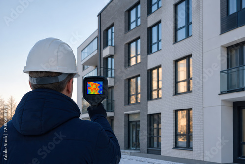 Thermal Imaging Facade Inspection for Property Energy Auditing Building Diagnostics Renovation Planning and Real Estate Insurance Advertising
