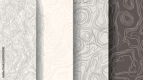 Obraz na płótnie Neutral Abstract Patterns with Smooth Textures and Geometric Shapes in Minimalis