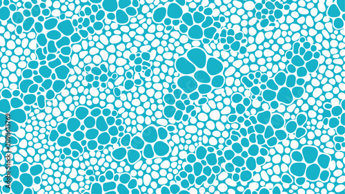 Seamless blue abstract organic cell pattern background. Flat vector illustration EPS 10.