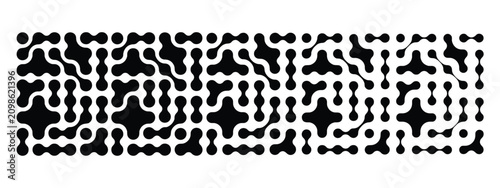 Foto Black and white abstract pattern featuring interconnected rounded blobs, organic