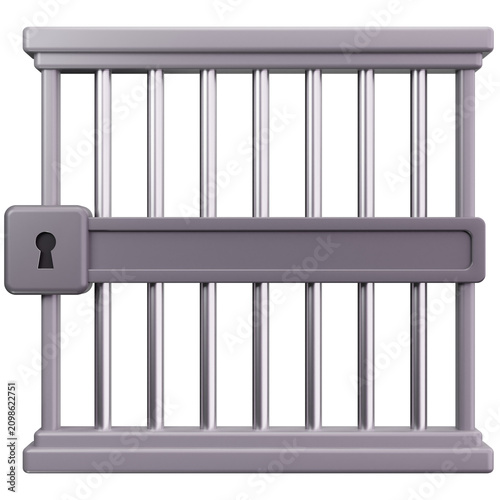Photography Metal Prison Bars 3D Illustration