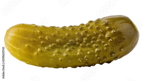 Bild auf Leinwand Green bumpy pickle with textured skin, isolated on transparent background