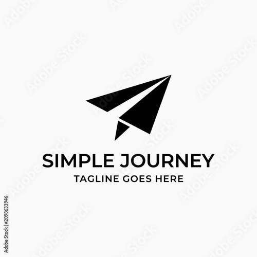 Modern paper plane icon representing innovation, flight, communication, and creative journeys.