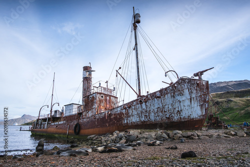 Photos Abandoned whaling ship at the Guridviken whaling station in the South Georgia Is
