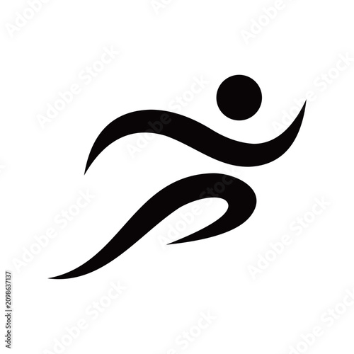 Abstract Running Figure Athletic Sports Symbol Vector Template