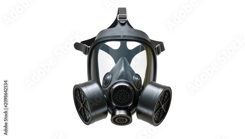 Принти на полотні Full face respirator mask with dual cartridges, isolated on transparent backgrou