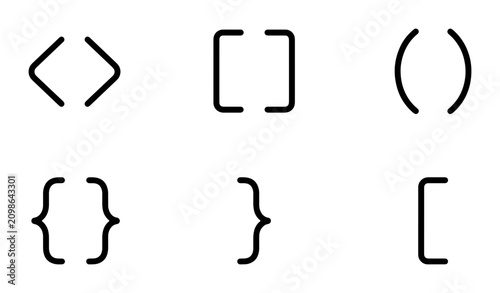 Foto Geometric Brackets Set, Punctuation Symbols, Typographic Elements, Vector Icons